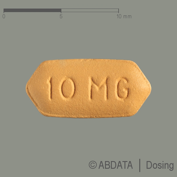 Produktabbildungen für EFIENT 10 mg Filmtabletten in der Vorder-, Hinter- und Seitenansicht.