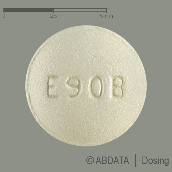 Produktabbildungen für ERLOTINIB beta 25 mg Filmtabletten in der Vorder-, Hinter- und Seitenansicht.