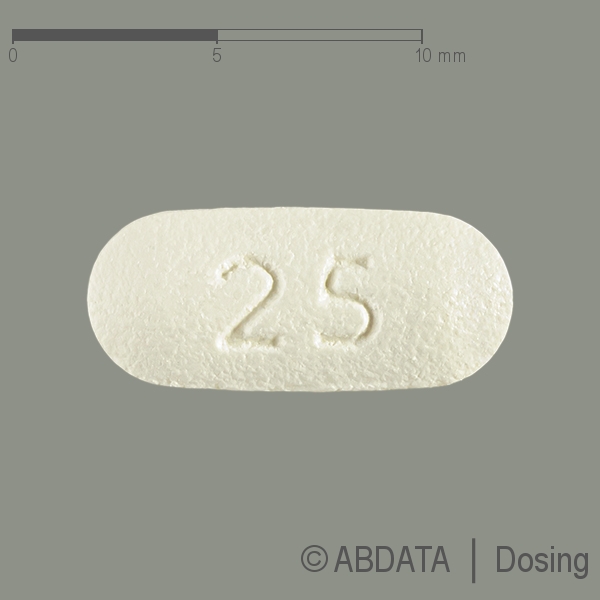 Produktabbildungen für AGAKALIN 25 mg Filmtabletten in der Vorder-, Hinter- und Seitenansicht.