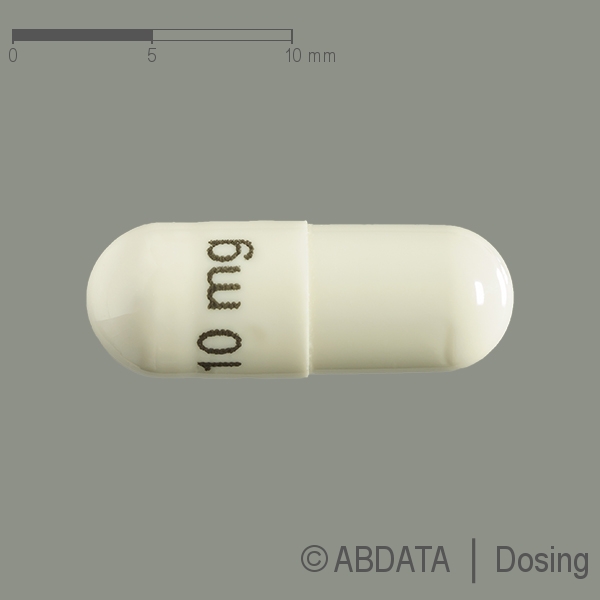 Produktabbildungen für ORFADIN 10 mg Hartkapseln in der Vorder-, Hinter- und Seitenansicht.