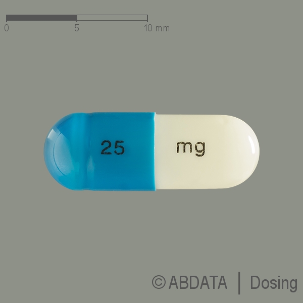 Produktabbildungen für ATOMOXETIN-neuraxpharm 25 mg Hartkapseln in der Vorder-, Hinter- und Seitenansicht.