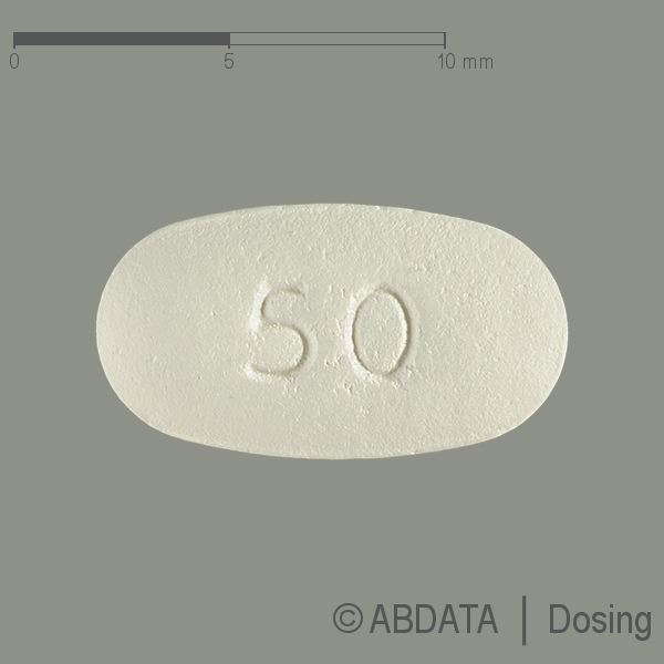 Produktabbildungen für DASATINIB Mylan 50 mg Filmtabletten in der Vorder-, Hinter- und Seitenansicht.