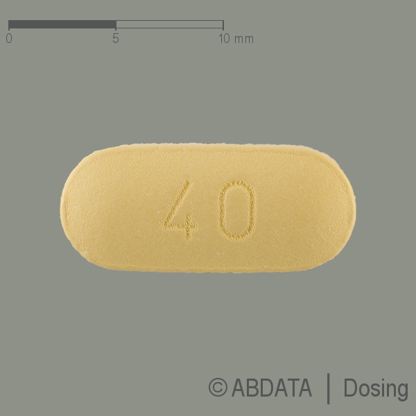 Produktabbildungen für OXYCODON/Naloxon KRUGMANN 40 mg/20 mg Retardtabl. in der Vorder-, Hinter- und Seitenansicht.