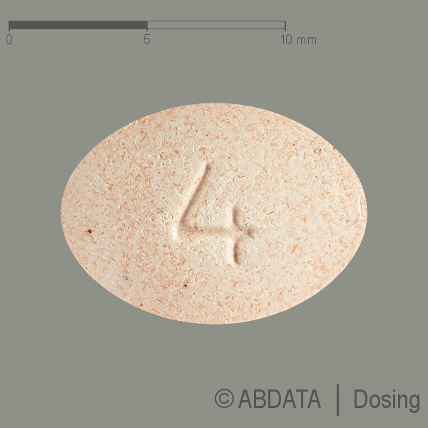 Produktabbildungen für MONTELUKAST-1A Pharma 4 mg Kautabletten in der Vorder-, Hinter- und Seitenansicht.