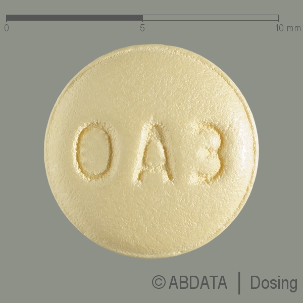 Produktabbildungen für OLMESARTANMEDOXOMIL/Amlodipin Accord 40 mg/5 mg in der Vorder-, Hinter- und Seitenansicht.
