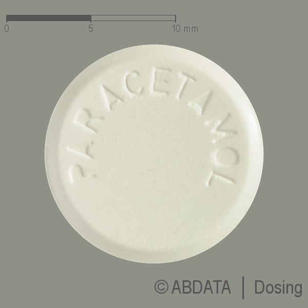 Produktabbildungen für PARACETAMOL axicur 500 mg Tabletten in der Vorder-, Hinter- und Seitenansicht.
