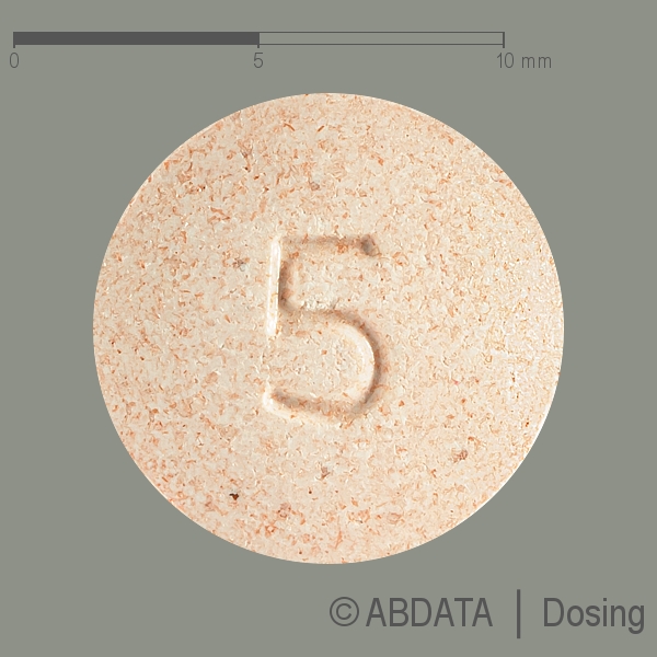Produktabbildungen für MONTELUKAST-1A Pharma 5 mg Kautabletten in der Vorder-, Hinter- und Seitenansicht.