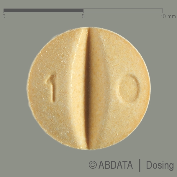 Produktabbildungen für BISOPROLOL Dexcel 10 mg Tabletten in der Vorder-, Hinter- und Seitenansicht.