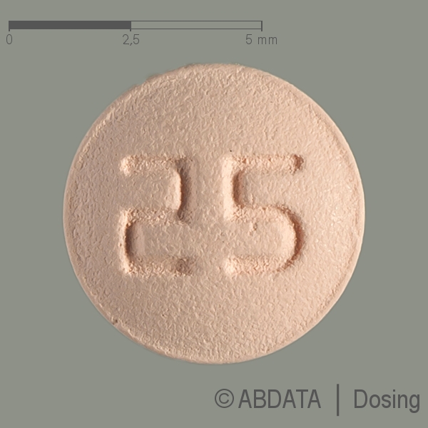 Produktabbildungen für QUETIAPIN Hormosan 25 mg Filmtabletten in der Vorder-, Hinter- und Seitenansicht.