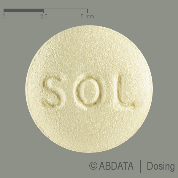 Produktabbildungen für SOLIFENACIN AAA-Pharma 5 mg Filmtabletten in der Vorder-, Hinter- und Seitenansicht.