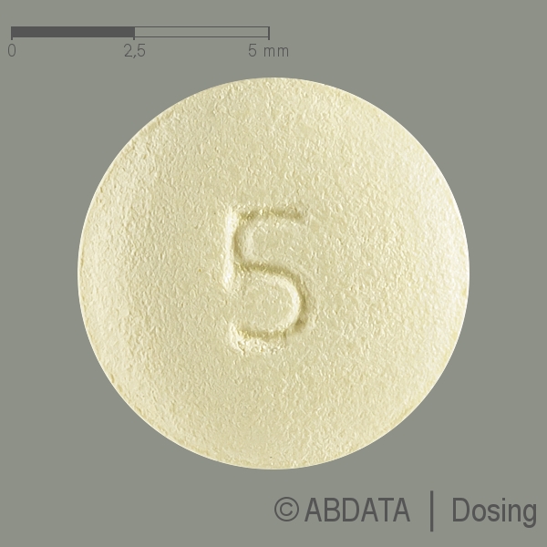 Produktabbildungen für SOLIFENACIN AAA-Pharma 5 mg Filmtabletten in der Vorder-, Hinter- und Seitenansicht.