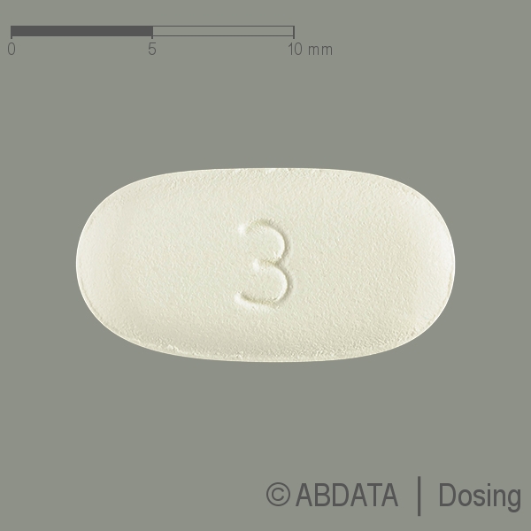 Produktabbildungen für AMLODIPIN/Valsartan Denk 10 mg/160 mg Filmtabl. in der Vorder-, Hinter- und Seitenansicht.