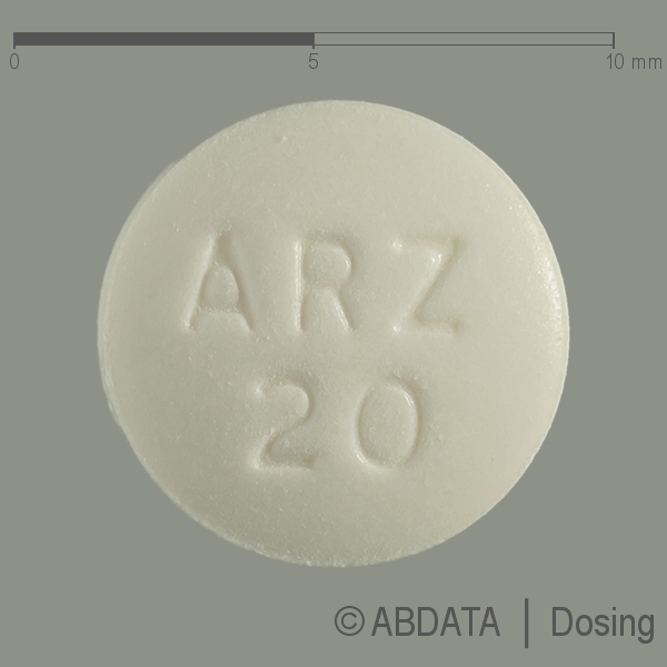 Produktabbildungen für ARIPIPRAZOL beta 20 mg Tabletten in der Vorder-, Hinter- und Seitenansicht.