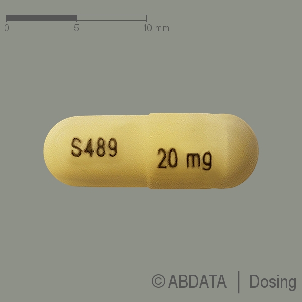 Produktabbildungen für ELVANSE 20 mg Hartkapseln in der Vorder-, Hinter- und Seitenansicht.