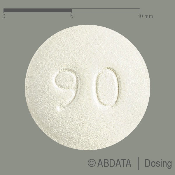 Produktabbildungen für ETORICOXIB axcount 90 mg Filmtabletten in der Vorder-, Hinter- und Seitenansicht.