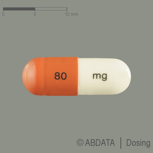 Produktabbildungen für ATOMOXETIN Heumann 80 mg Hartkapseln in der Vorder-, Hinter- und Seitenansicht.
