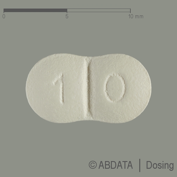 Produktabbildungen für MEMANTINHYDROCHLORID STADA 10 mg Filmtabletten in der Vorder-, Hinter- und Seitenansicht.
