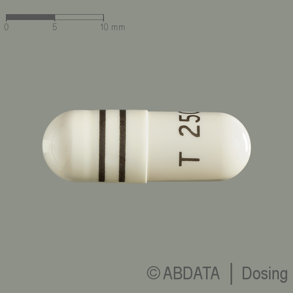 Produktabbildungen für TEMOMEDAC 250 mg Hartkapseln in der Vorder-, Hinter- und Seitenansicht.