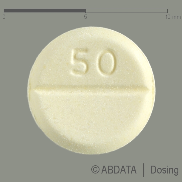 Produktabbildungen für CLOZAPIN beta 50 mg Tabletten in der Vorder-, Hinter- und Seitenansicht.