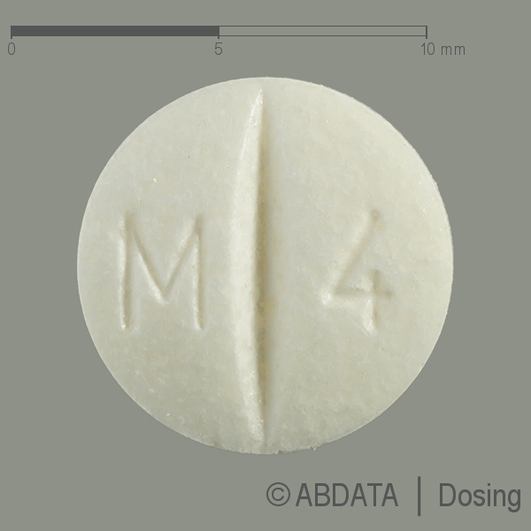 Produktabbildungen für IS 5 mono-ratiopharm 40 mg Tabletten in der Vorder-, Hinter- und Seitenansicht.