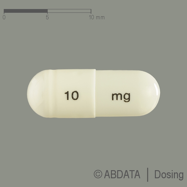 Produktabbildungen für ATOMOXETIN Glenmark 10 mg Hartkapseln in der Vorder-, Hinter- und Seitenansicht.