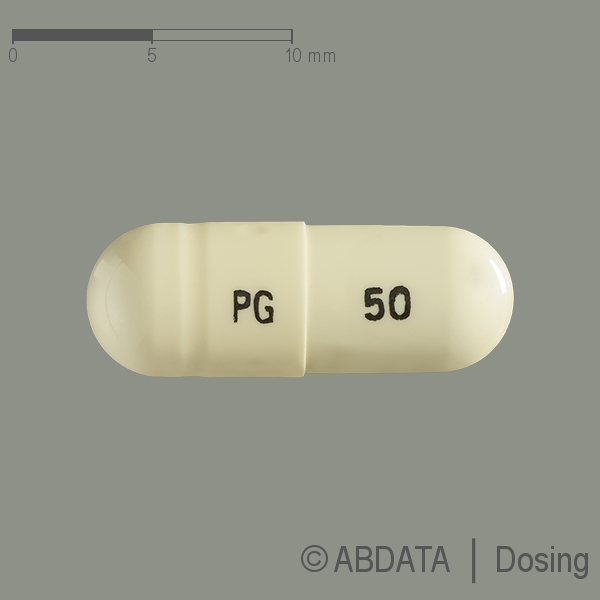 Produktabbildungen für PREGABALIN Accord 50 mg Hartkapseln in der Vorder-, Hinter- und Seitenansicht.