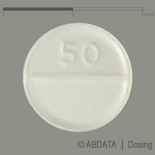 Produktabbildungen für CYPROTERON TAD 50 mg Tabletten in der Vorder-, Hinter- und Seitenansicht.