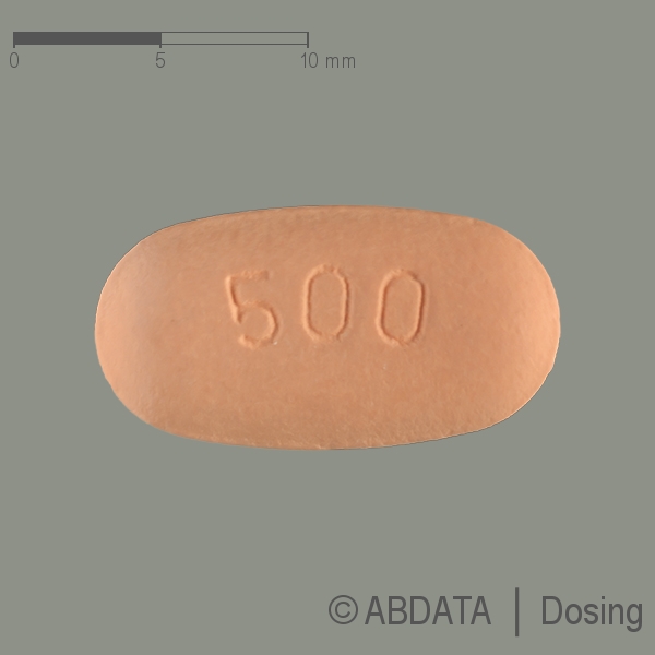 Produktabbildungen für CAPECITABIN beta 500 mg Filmtabletten in der Vorder-, Hinter- und Seitenansicht.