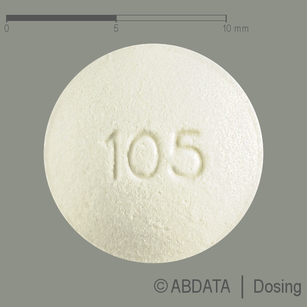 Produktabbildungen für PRAMIPEXOL STADA 1,05 mg Retardtabletten in der Vorder-, Hinter- und Seitenansicht.