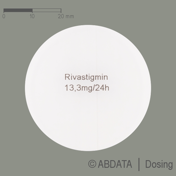 Produktabbildungen für RIVASTIGMIN-ratiopharm 13,3 mg/24 Std. transd.Pfl. in der Vorder-, Hinter- und Seitenansicht.
