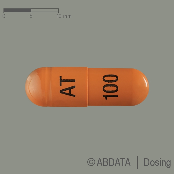 Produktabbildungen für ATOMOXETIN PUREN 100 mg Hartkapseln in der Vorder-, Hinter- und Seitenansicht.