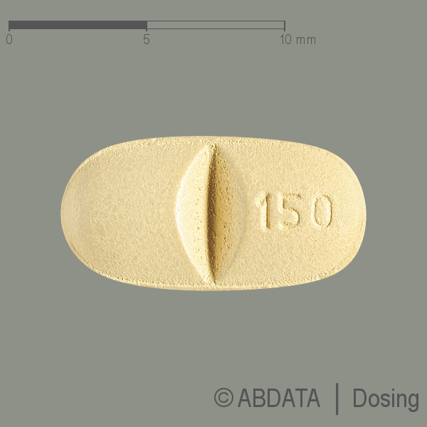 Produktabbildungen für OXCARBAZEPIN-neuraxpharm 150 mg Filmtabletten in der Vorder-, Hinter- und Seitenansicht.