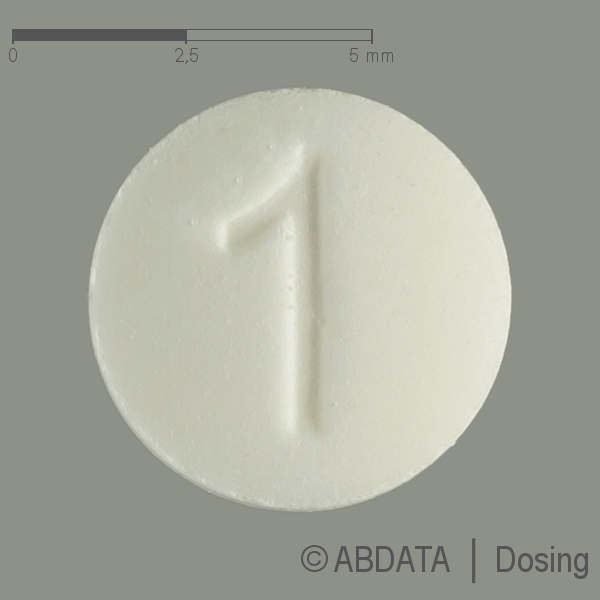 Produktabbildungen für PREDNISOLON 1 mg Jenapharm Tabletten in der Vorder-, Hinter- und Seitenansicht.