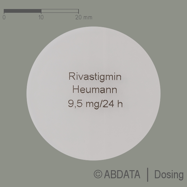 Produktabbildungen für RIVASTIGMIN Heumann 9,5 mg/24 Std. transd.Pflaster in der Vorder-, Hinter- und Seitenansicht.