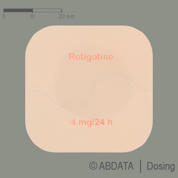 Produktabbildungen für ROTIGOTIN neuraxpharm 4 mg/24 h transderm.Pflaster in der Vorder-, Hinter- und Seitenansicht.