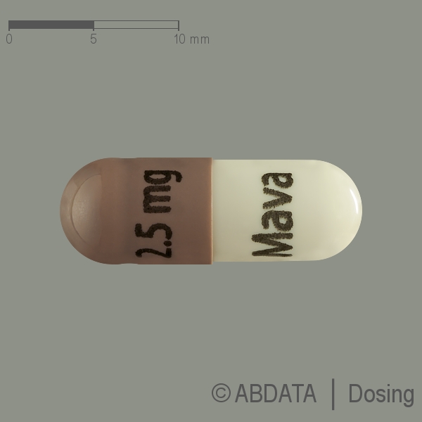 Produktabbildungen für CAMZYOS 2,5 mg Hartkapseln in der Vorder-, Hinter- und Seitenansicht.