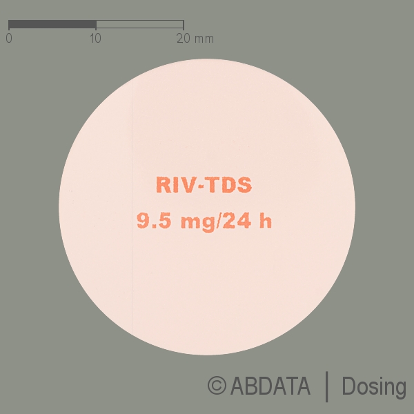Produktabbildungen für RIVASTIGMIN beta 9,5 mg/24 Std. transderm.Pflaster in der Vorder-, Hinter- und Seitenansicht.