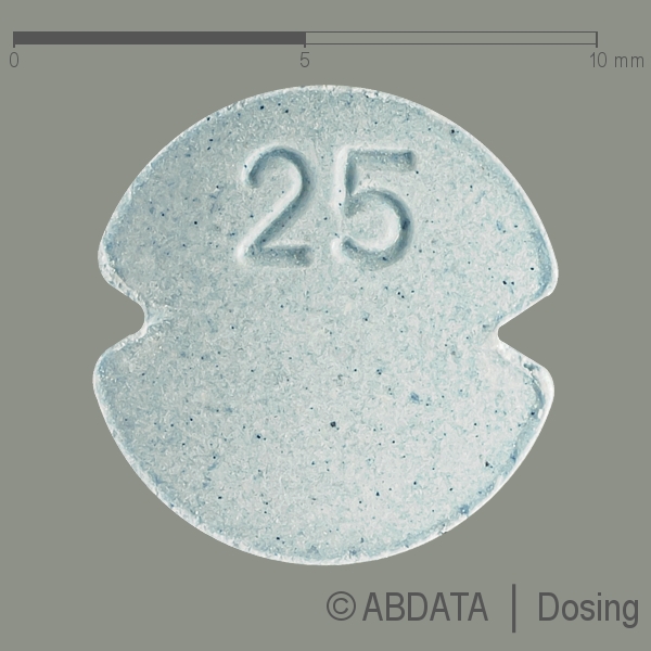 Produktabbildungen für SILDENAFIL-1A Pharma 25 mg Tabletten in der Vorder-, Hinter- und Seitenansicht.