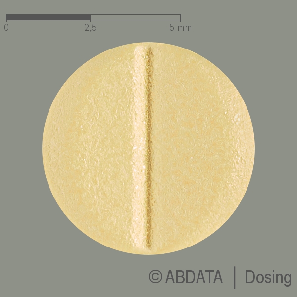 Produktabbildungen für IVABRANIO 5 mg Filmtabletten in der Vorder-, Hinter- und Seitenansicht.