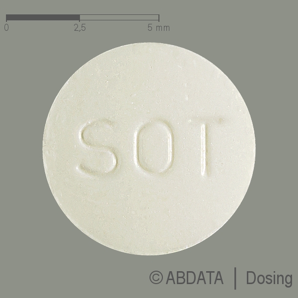 Produktabbildungen für SOTALOL 80-1A Pharma Tabletten in der Vorder-, Hinter- und Seitenansicht.