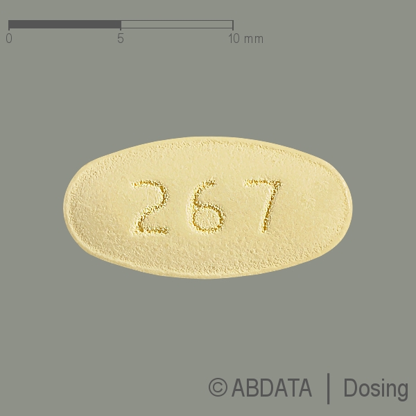 Produktabbildungen für PIRFENIDON beta 267 mg Filmtabletten in der Vorder-, Hinter- und Seitenansicht.