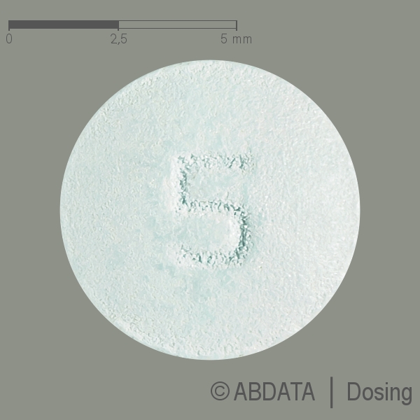 Produktabbildungen für DESLORA-1A Pharma 5 mg Filmtabletten in der Vorder-, Hinter- und Seitenansicht.
