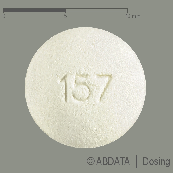 Produktabbildungen für PRAMIPEXOL STADA 1,57 mg Retardtabletten in der Vorder-, Hinter- und Seitenansicht.