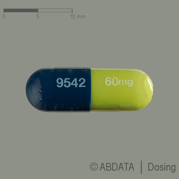 Verpackungsbild (Packshot) von DULOXETIN Lilly 60 mg magensaftresist.Hartkapseln