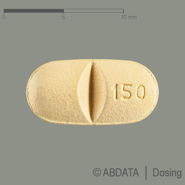 Verpackungsbild (Packshot) von OXCARBAZEPIN AL 150 mg Filmtabletten