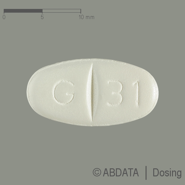 Verpackungsbild (Packshot) von GABAPENTIN Glenmark 600 mg Filmtabletten
