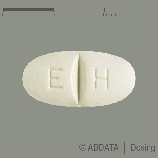 Produktabbildungen für ENALAPRIL plus-1A Pharma 20/12,5 mg Tabletten in der Vorder-, Hinter- und Seitenansicht.