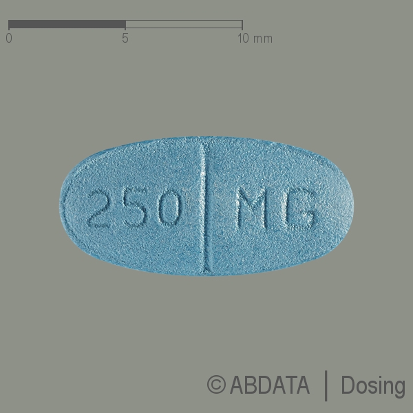 Verpackungsbild (Packshot) von LEVETIRACETAM Heumann 250 mg Filmtabletten
