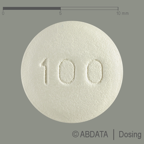 Verpackungsbild (Packshot) von ERLOTINIB Glenmark 100 mg Filmtabletten