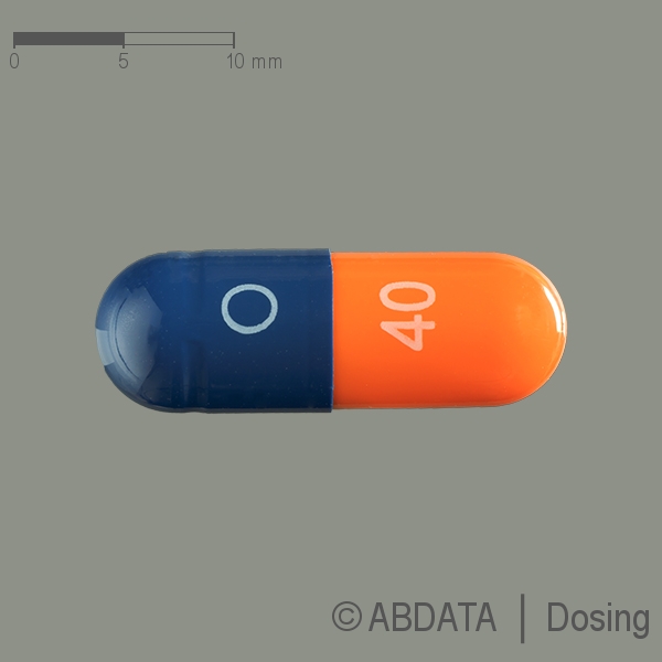 Verpackungsbild (Packshot) von OMEPRAZOL Bluefish 40 mg magensaftres.Kapseln